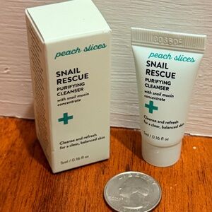 🍄6/$26 peach slices snail rescue purifying cleanser purse sz NWT